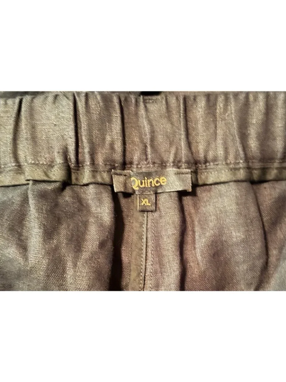 Quince 100% European Linen Wide Leg Pant Black Womens XL Elastic Waist Beach